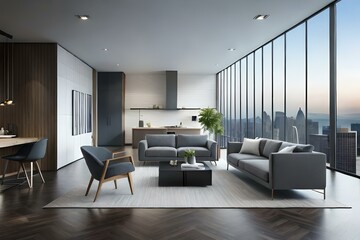 3D mockup of canvas frame with a frame in a modern home, living room, bedroom interior background, showcasing a room in light pastel colors, Created using AI