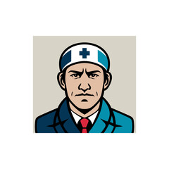 male paramedic character mascot logo