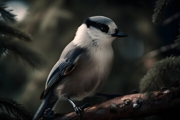 Fototapeta premium In the Canadian Jay Borreal forest. Generative AI