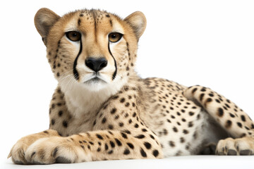Generative AI.
a cheetah white background