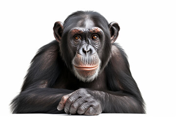 Generative AI.
a white background chimpanzee