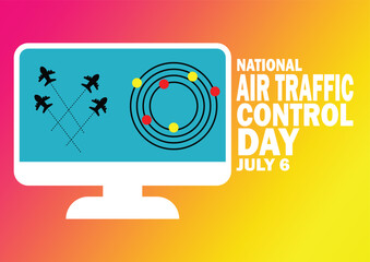 National Air Traffic Control Day Vector Template Design Illustration. July 6. Suitable for greeting card, poster and banner
