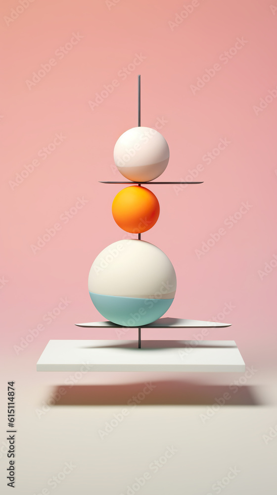 Aufkleber three eggs stacked on top of each other on a table. generative ai.