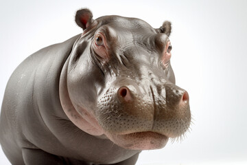 Generative AI.
a white background hippopotamus