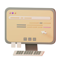 computer icon ilustration 3d rendering 