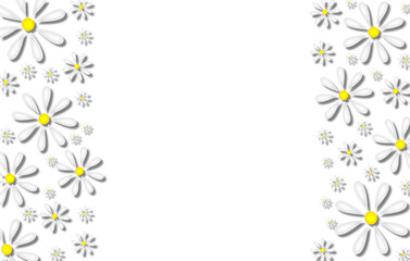 Naklejka na ściany i meble beautiful illustration of daisies on a white background 