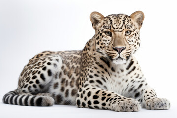 Fototapeta na wymiar Generative AI. a leopard on a white background