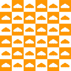 Orange cloud. cloud pattern. cloud pattern background. cloud background. Seamless pattern. for backdrop, decoration, Gift wrapping