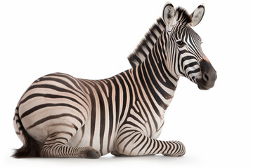 Obraz premium Generative AI. a zebra on a white background