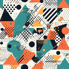 Abstract geometric pattern background of seamless pattern. Generative ai.