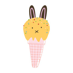 Vector illustrations of cute animals ice cream rubbyt.