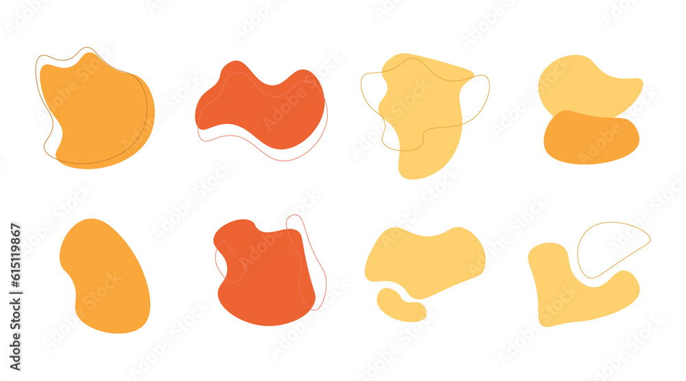 Poster irregular abstract organic shapes for decoration. blob abstract shape organic banner design element.