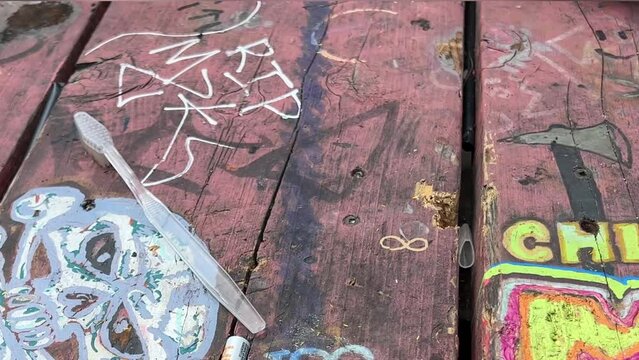 Life of homeless people in a big city Freedom of choice homeless in big city dirt slackers drugs Vancouver street Downtown Eastside Canada 2023