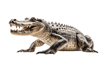 Crocodile Transparent Isolated Close-Up, AI