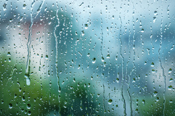 Rain drops on the window glass texture