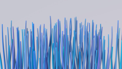 Group of blue shapes waving. Abstract illustration, 3d render.