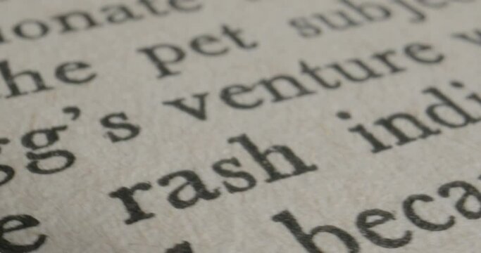 A brief stroll on an old book page - Close-up