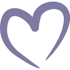Purple Heart Shape Playful Scribbles