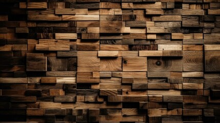 brown wood blocks background concept. Generative AI