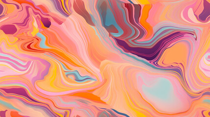 Obraz premium Abstract background , marble agate pattern waves and swirls of warm summer pinks, yellows and purples 