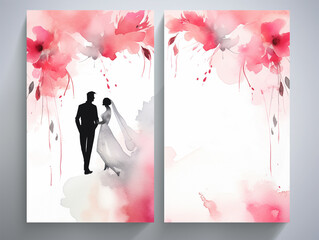 Floral Wedding Invitation Template - ai generative