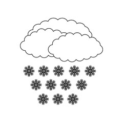 An icon of clouds and snow on a white background.