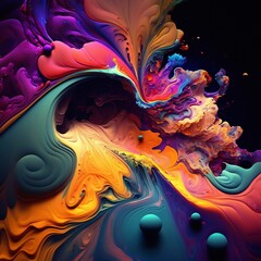 abstract fractal background  generative ai