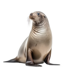 Naklejka premium sea lion looking isolated on white
