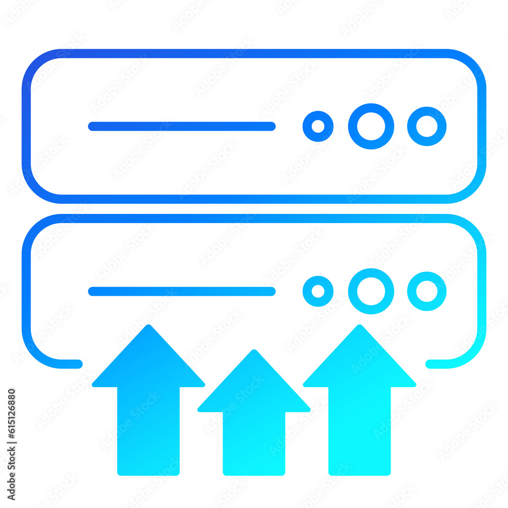 Poster upload to server line design icon