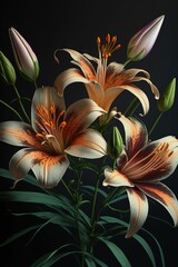 Vibrant closeup of a gorgeous lily cluster ,made with Generative AI