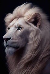 Frendly lion portrait, circus trained animal ,made with Generative AI