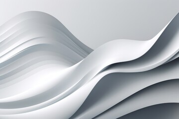 Smooth white wave background. Generative AI