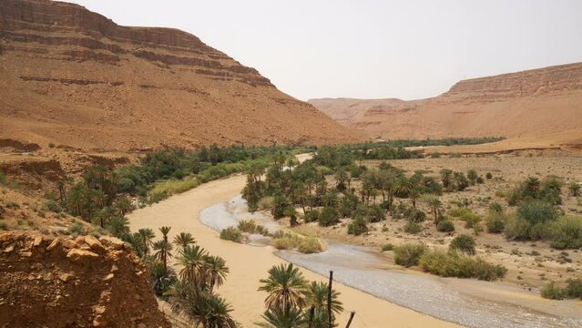 Ziz River and Oasis, Morocco, Time Lapse
