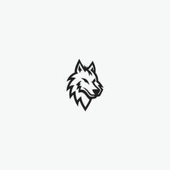 Abstract wolf head logo design vector illustration