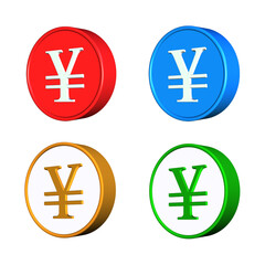 set japanese yen currency symbols