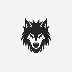 Abstract wolf head logo design vector illustration