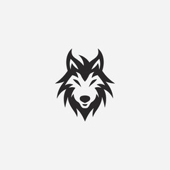 Abstract wolf head logo design vector illustration