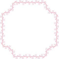 Plaque Shape Spiral Frame Leaf Flower frame laurel wreath floral vector pink pastel decoration leaves botanical borders border framing pressed flowers background wedding valentine anniversary congrat