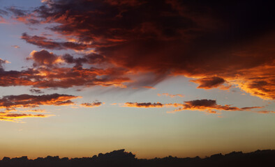 Orange sunset sky