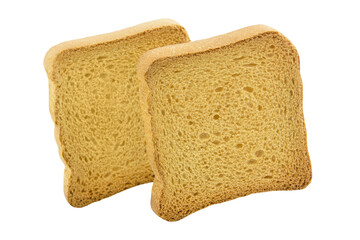 2 Scheiben Zwieback und Hintergrund transparent PNG cut out