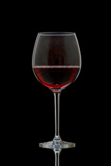 A glass of red wine