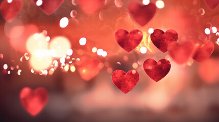 Obraz premium heart background, hearts abstract, love and valentines day, bright abstract creative