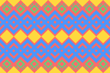 Geometric ethnic colorful pattern traditional Design for background,carpet,wallpaper,clothing,wrapping,fabric,Vector illustration.embroidery style.