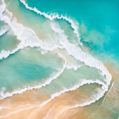 waves on the beach. Generative AI.