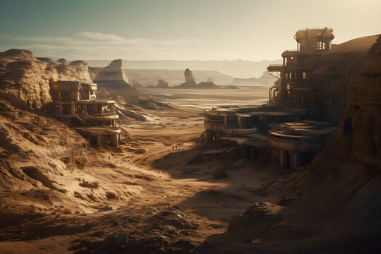 A futuristic city on Mars. Generative AI