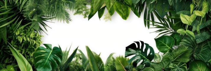 Fototapeta premium Tropical green leaf on isolated white background 