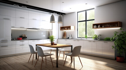 The modern kitchen interior room