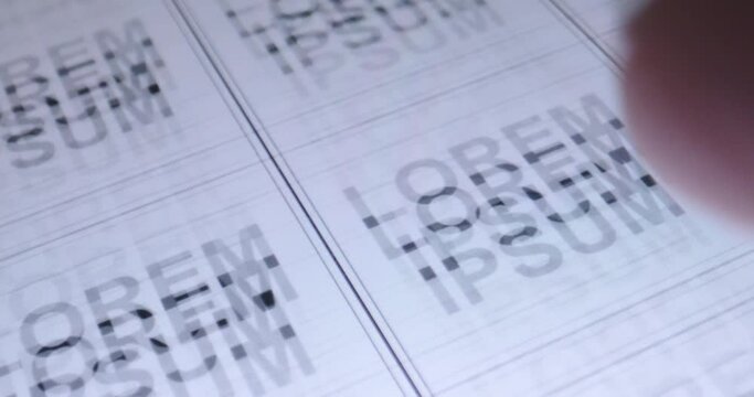 Swiping the screen that says "Lorem Ipsum" - Macro view