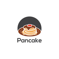 pancake logo design vector templet,