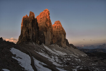 Obraz premium Sunrise on the Tre Cime di Lavaredo